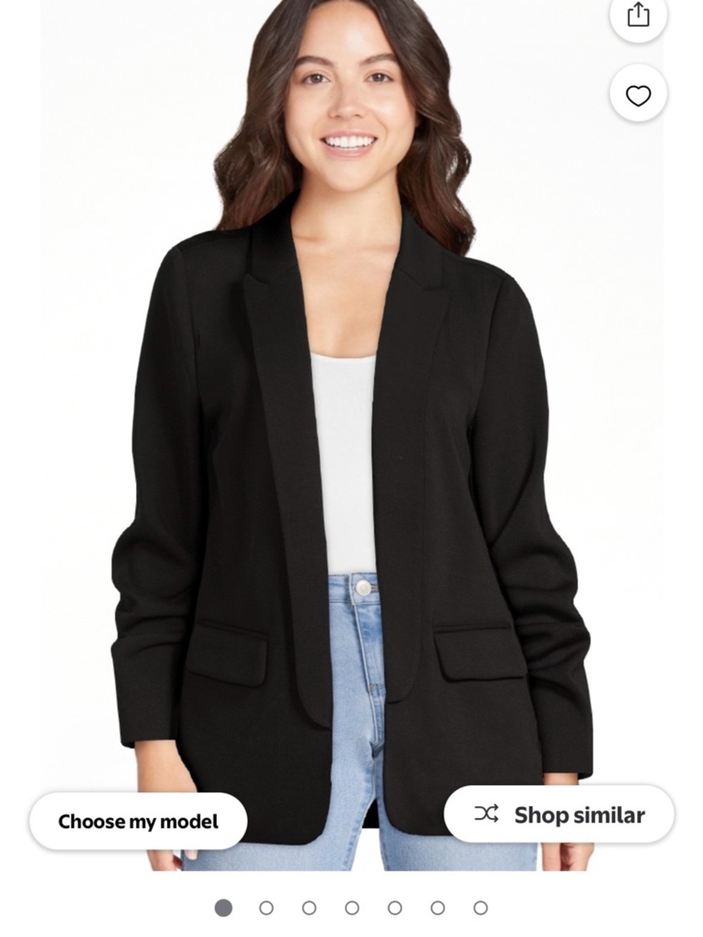 Classic Black Open-Front Blazer